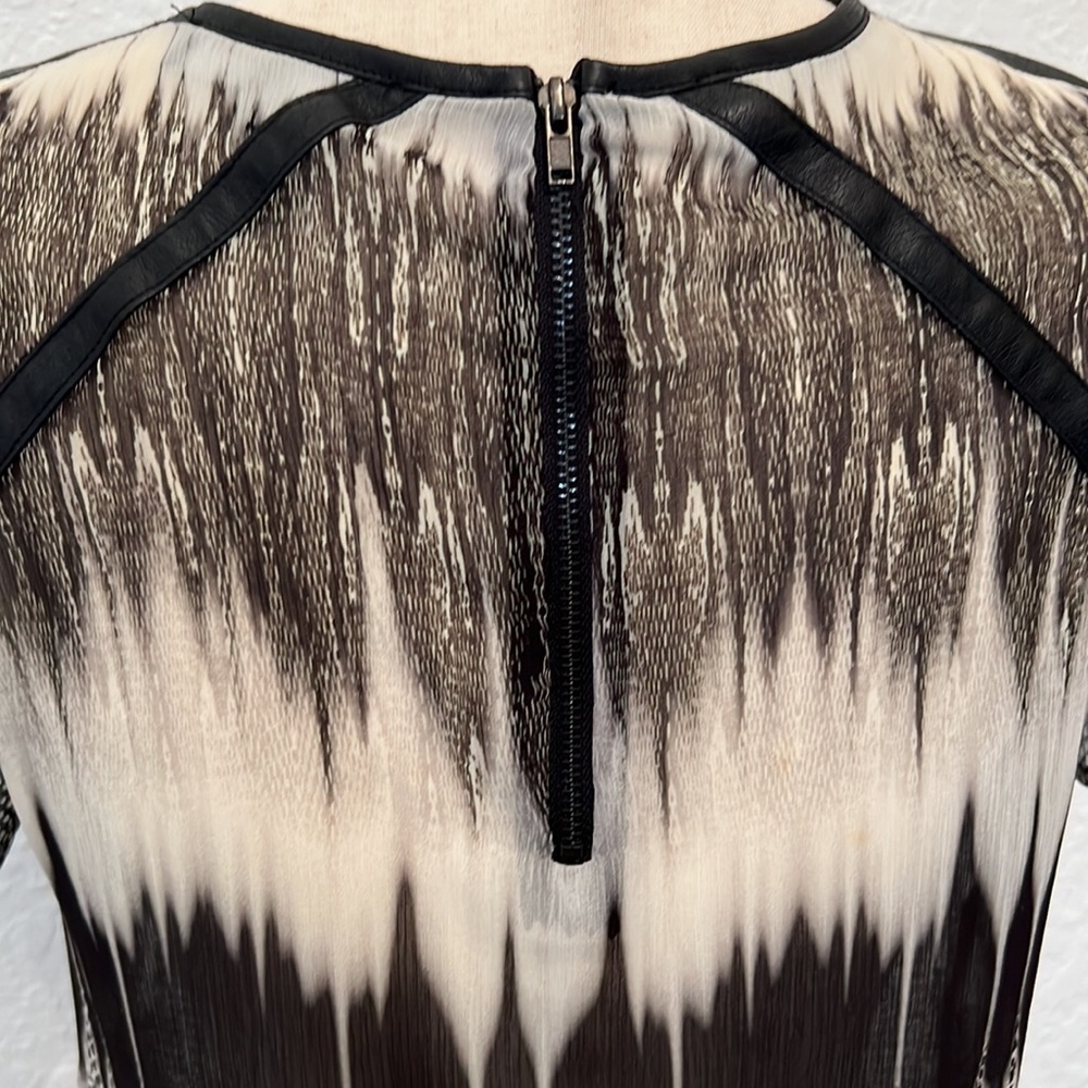 GENERATION LOVE‎ NY Sheer Top Snake Print Faux Leather Made USA Fitted  S - Picture 12 of 17